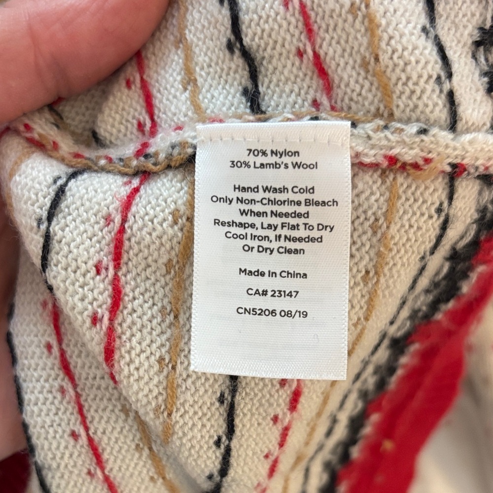 Talbots Red and Cream Fair Isle Lamb’s Wool Sweater - Picture 6 of 6